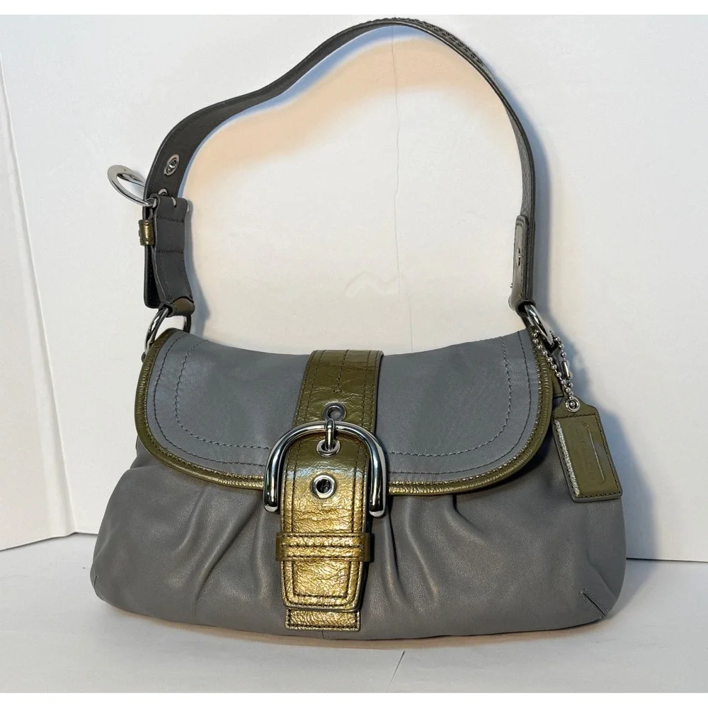 Coach Y2K vintage Soho pleated leather flap shoulder bag GUC